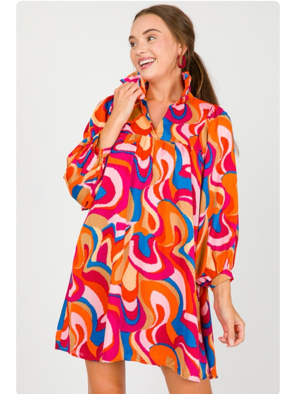 Adrienne Multicolor Retro Swirl Arizona Top